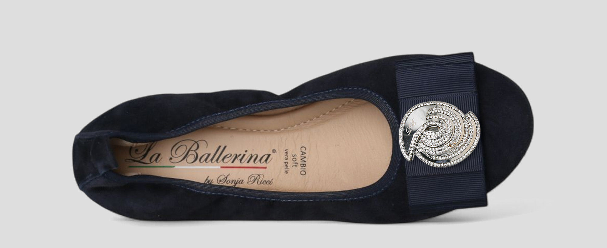 S15 💕 LA BALLERINA CAMBIO BALLERINAS VELOURSLEDER BLAU – ELEGANT & BEQUEM - La Ballerina