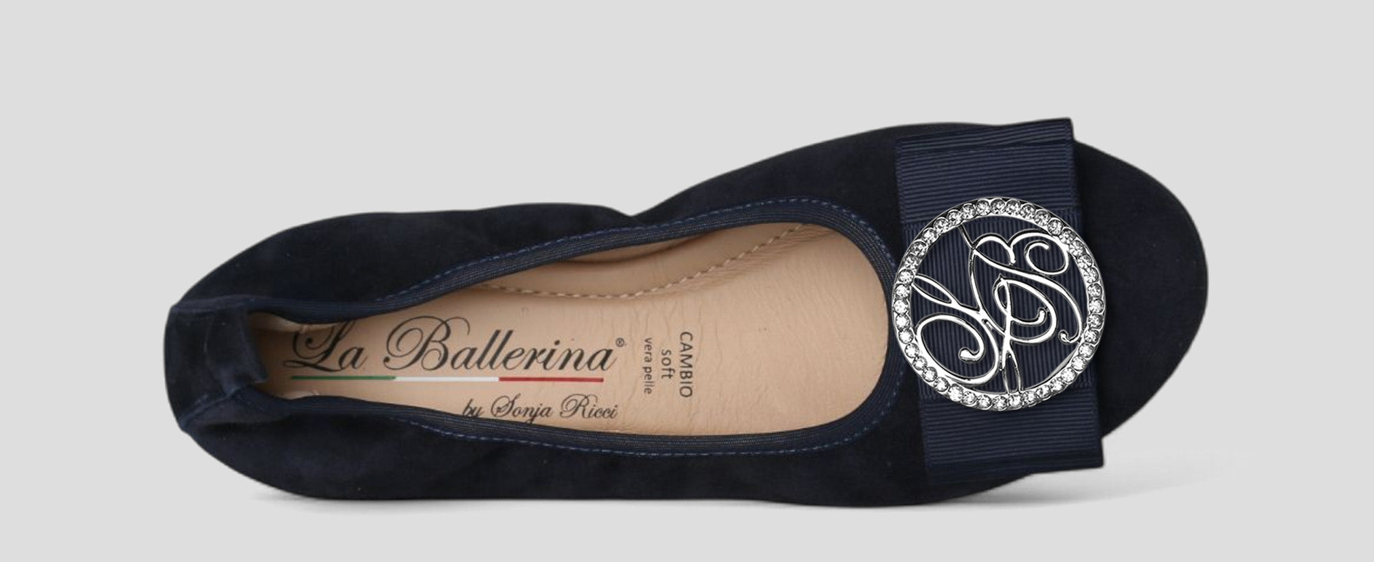 S15 💕 LA BALLERINA CAMBIO BALLERINAS VELOURSLEDER BLAU – ELEGANT & BEQUEM - La Ballerina