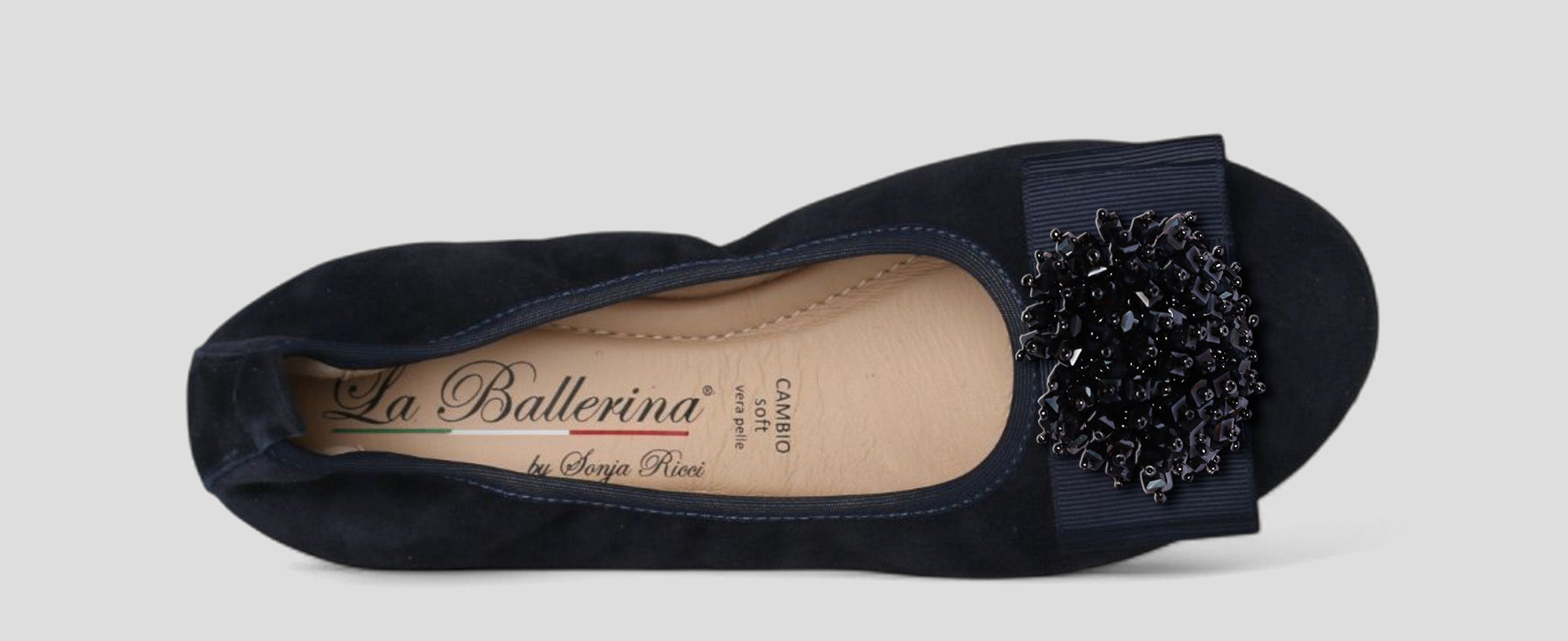 S15 💕 LA BALLERINA CAMBIO BALLERINAS VELOURSLEDER BLAU – ELEGANT & BEQUEM - La Ballerina