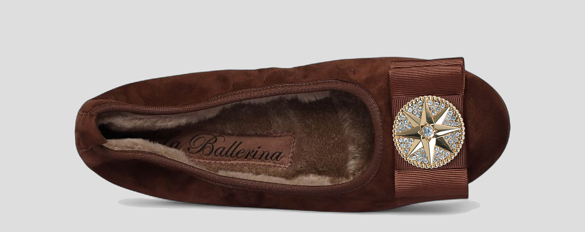 02W💕La Ballerina CAMBIO Warmgefüttert Veloursleder braun - La Ballerina