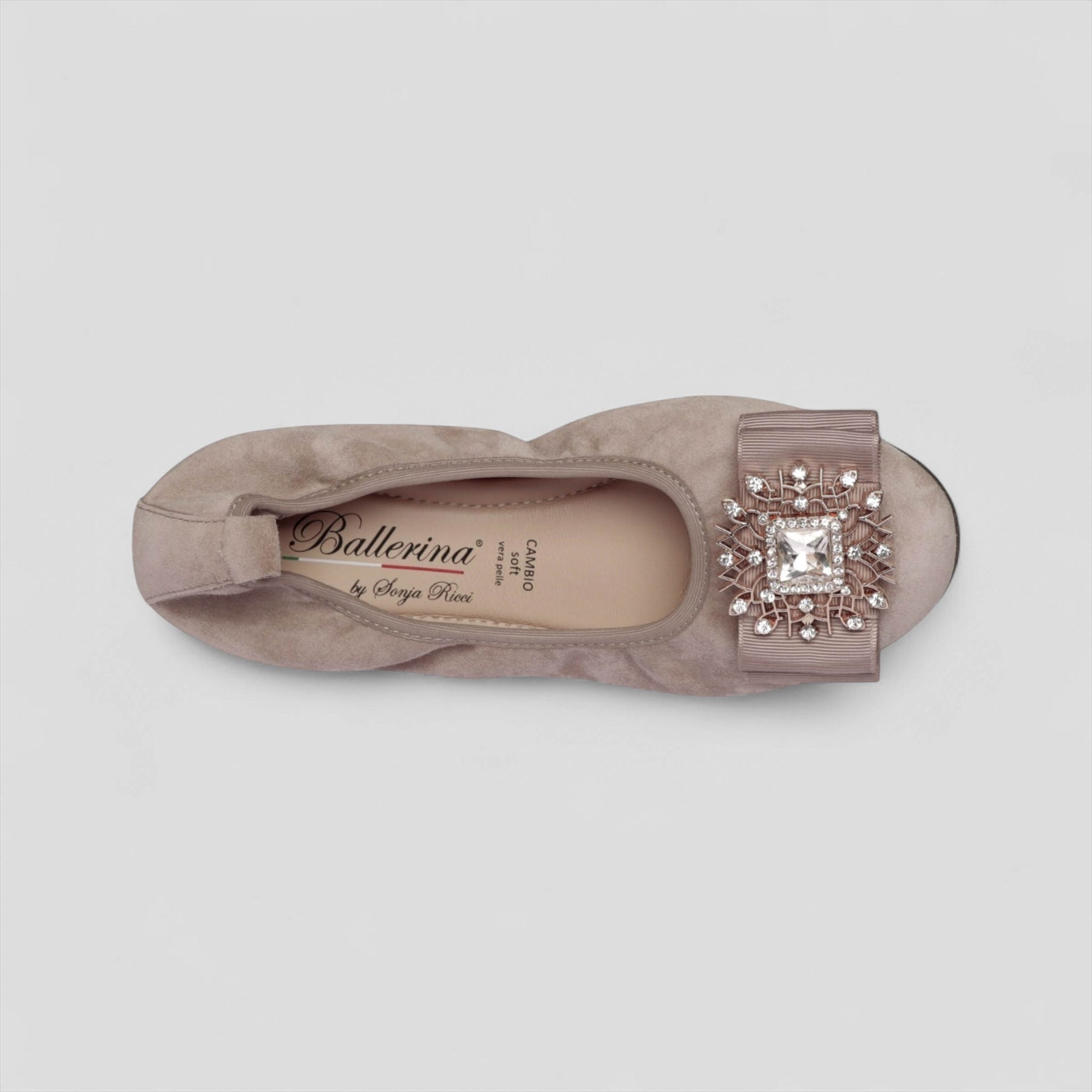 S21 💕 LA BALLERINA SIGNATURE CAMOSCIO TAUPE - La Ballerina
