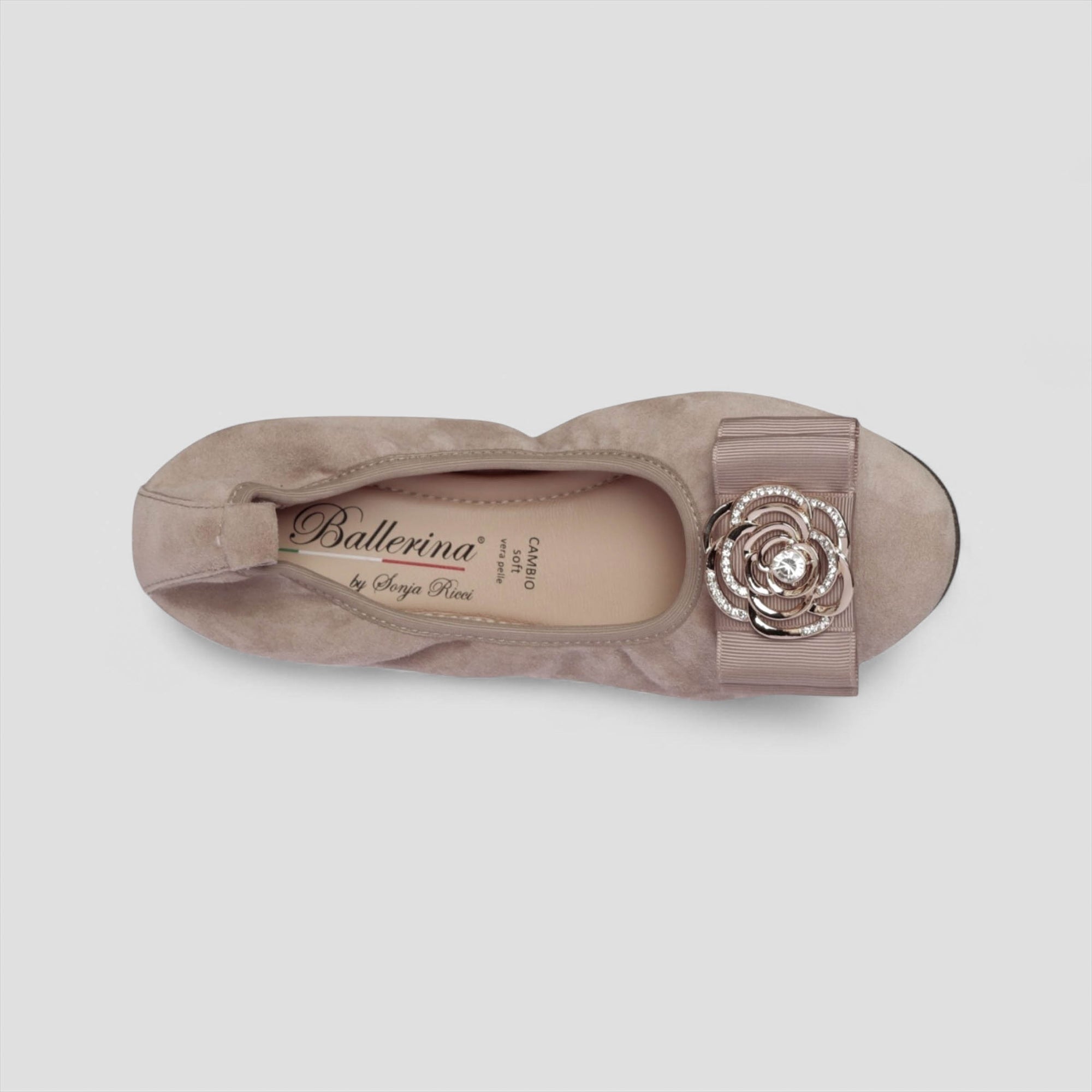 S21 💕 LA BALLERINA SIGNATURE CAMOSCIO TAUPE - La Ballerina