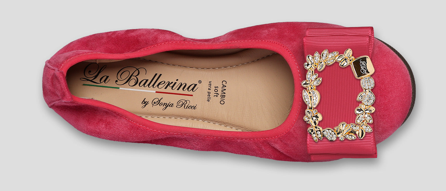 S61 💕LA BALLERINA CAMBIO FUXIA – ELEGANTE LEDER-BALLERINAS VON SONJA RICCI - La Ballerina