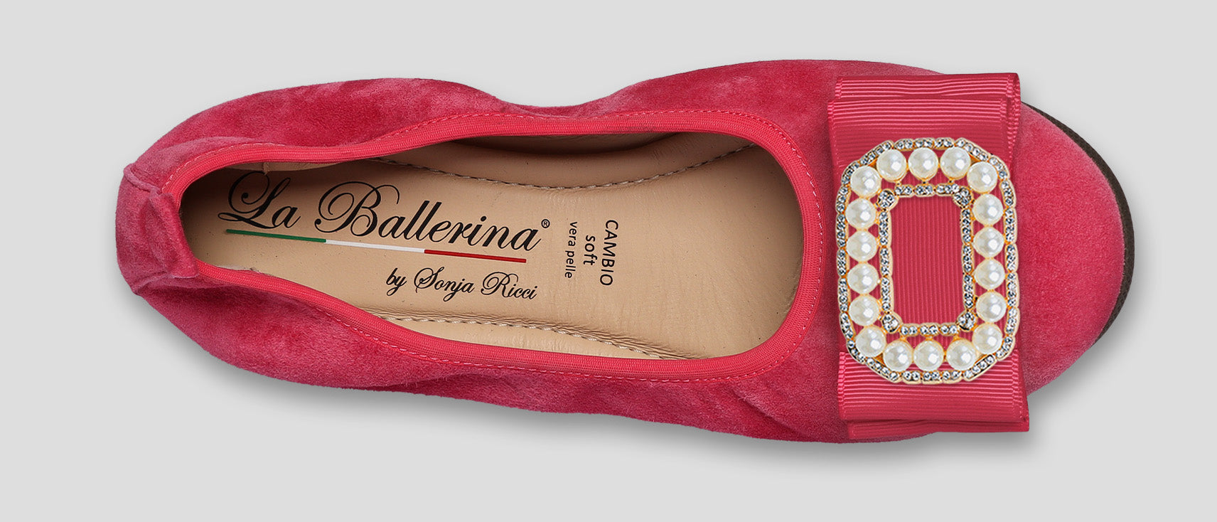 S61 💕LA BALLERINA CAMBIO FUXIA – ELEGANTE LEDER-BALLERINAS VON SONJA RICCI - La Ballerina