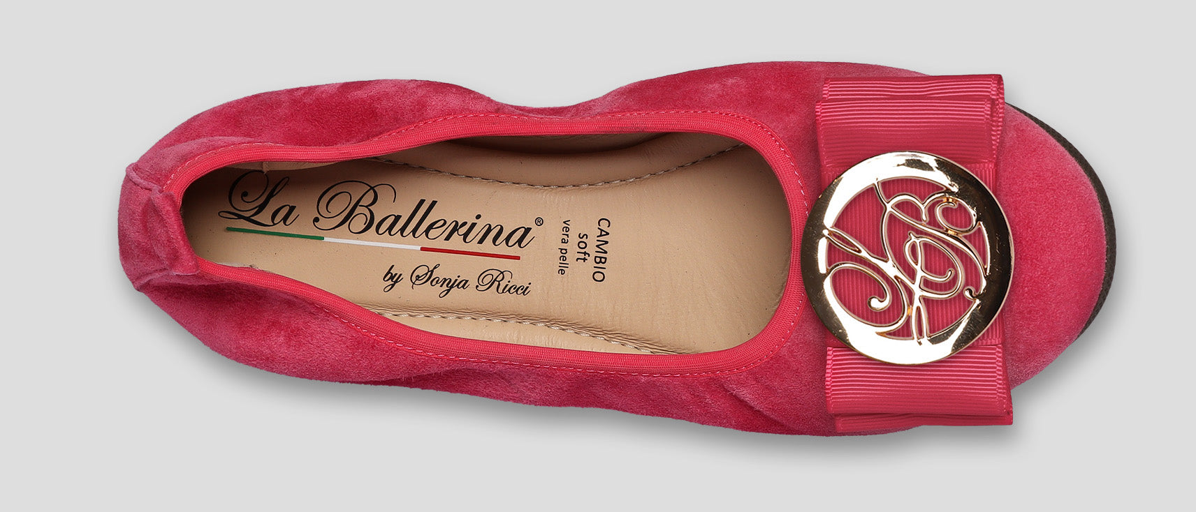 S61 💕LA BALLERINA CAMBIO FUXIA – ELEGANTE LEDER-BALLERINAS VON SONJA RICCI - La Ballerina