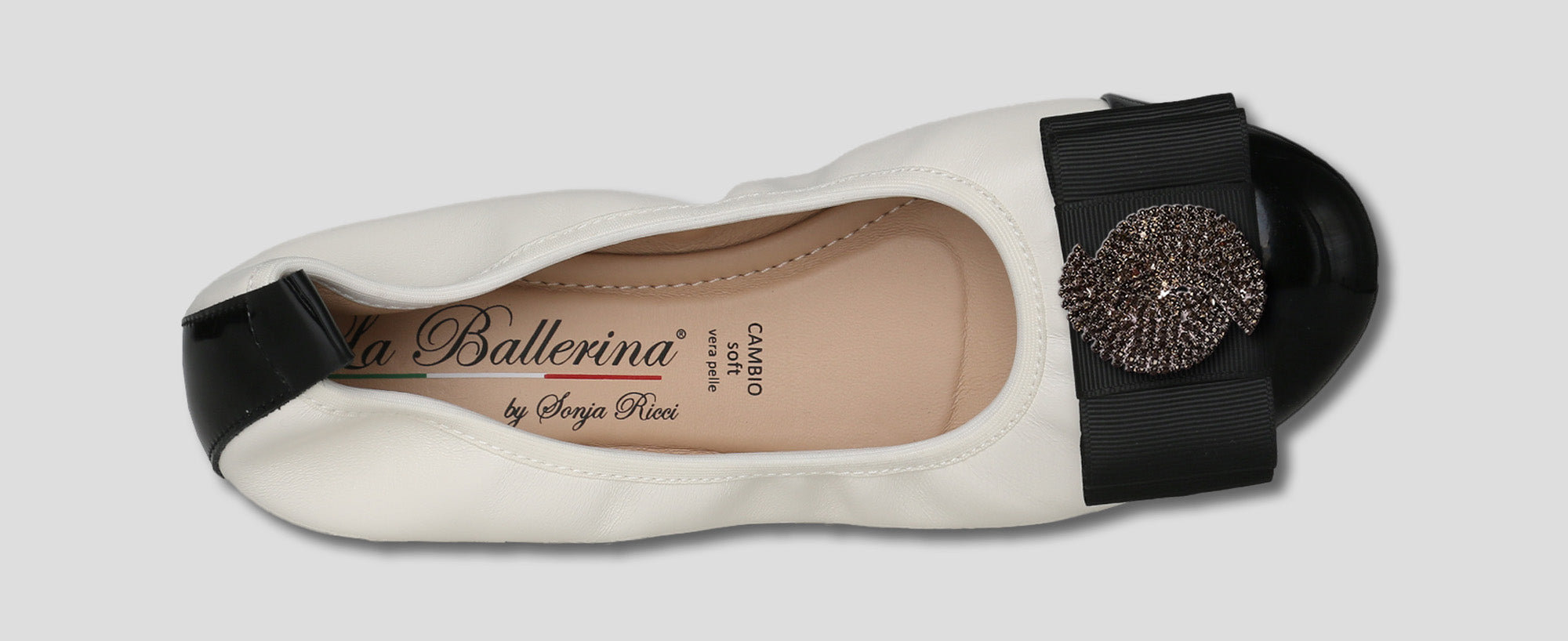 S46 💕LA BALLERINA CAMBIO LEDER BALLERINAS WEIß SCHWARZ