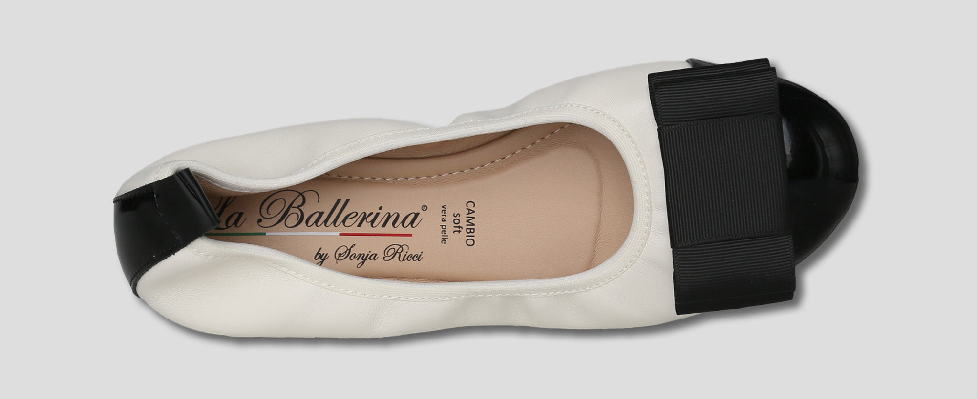 S46 💕LA BALLERINA CAMBIO LEDER BALLERINAS WEIß SCHWARZ