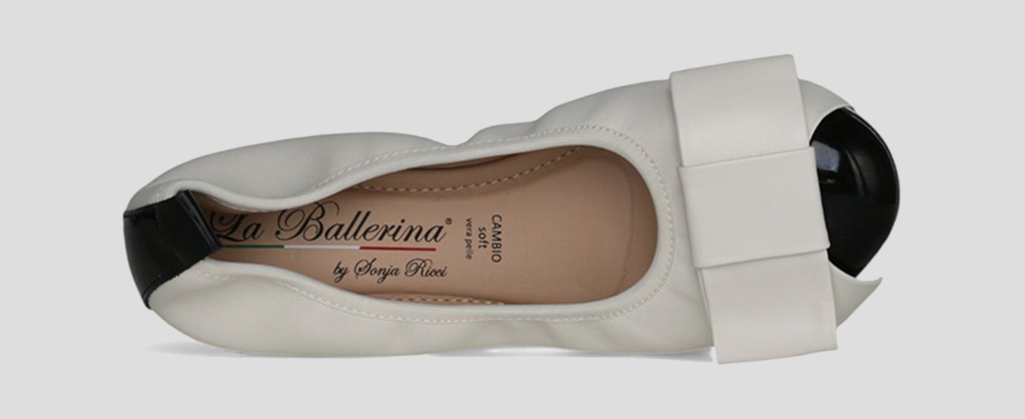 S46 💕LA BALLERINA CAMBIO LEDER BALLERINAS WEIß SCHWARZ