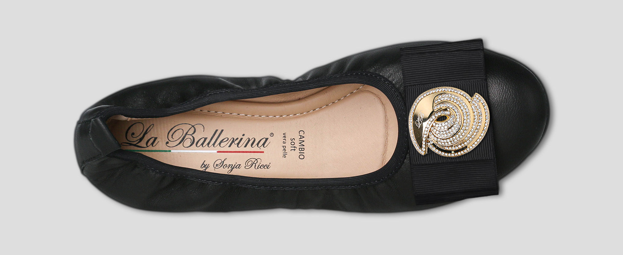 S10 💕 LA BALLERINA CAMBIO BALLERINAS GLATTLEDER SCHWARZ - La Ballerina