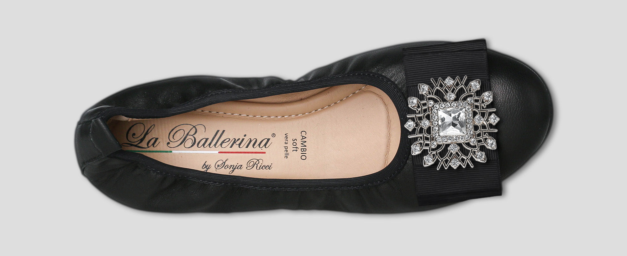 S10 💕 LA BALLERINA CAMBIO BALLERINAS GLATTLEDER SCHWARZ - La Ballerina