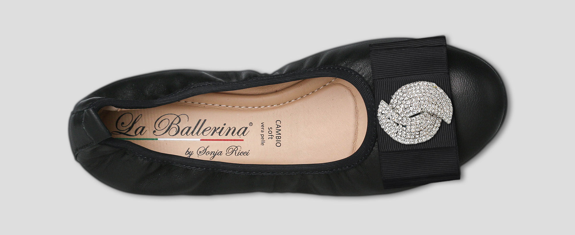S10 💕 LA BALLERINA CAMBIO BALLERINAS GLATTLEDER SCHWARZ - La Ballerina