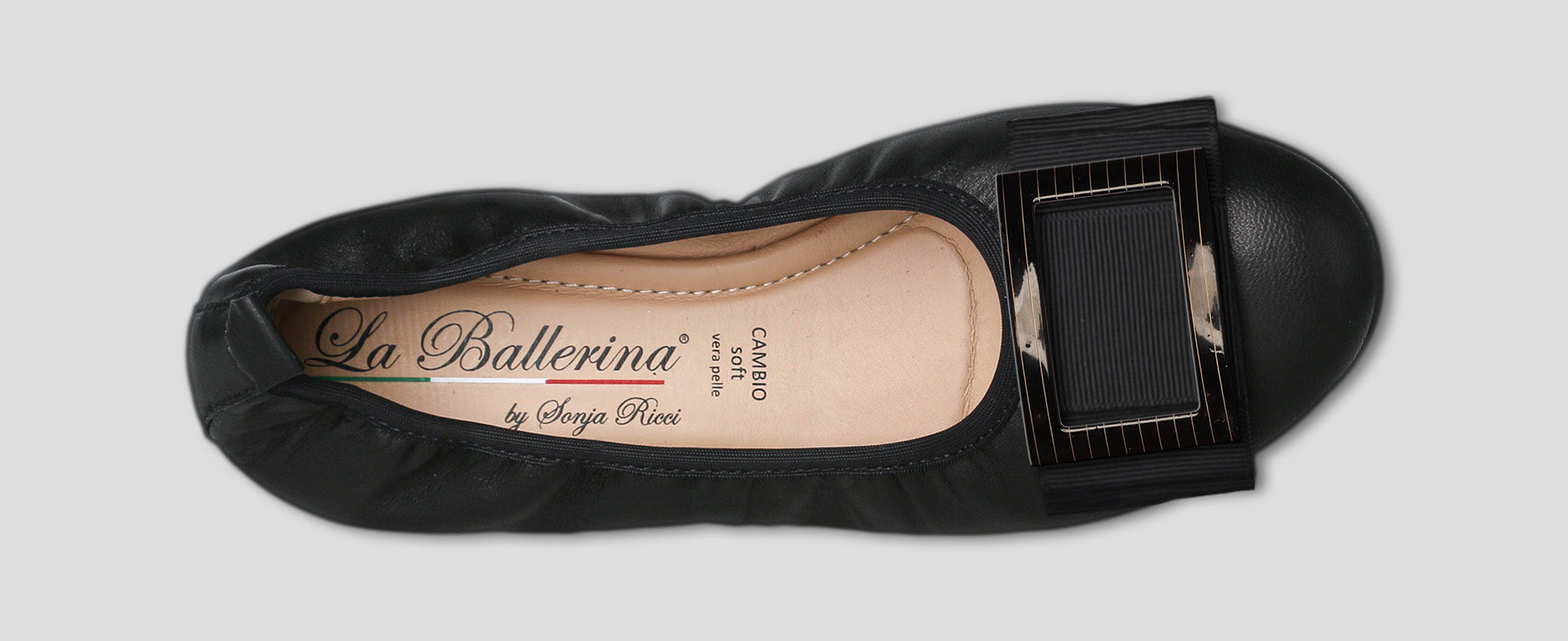 S10 💕 LA BALLERINA CAMBIO BALLERINAS GLATTLEDER SCHWARZ