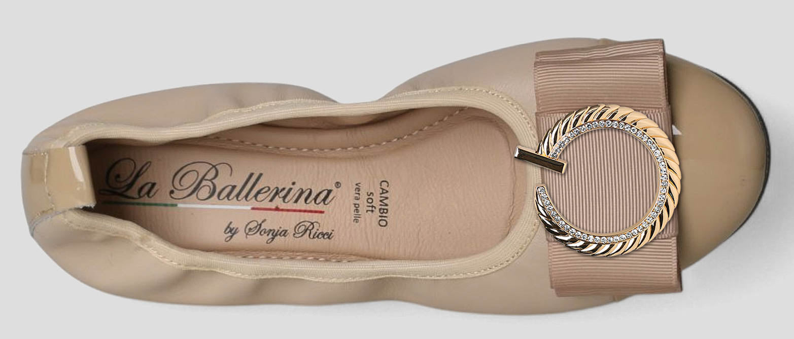 S78 💕LA BALLERINA CAMBIO LEDER BALLERINAS BEIGE - La Ballerina