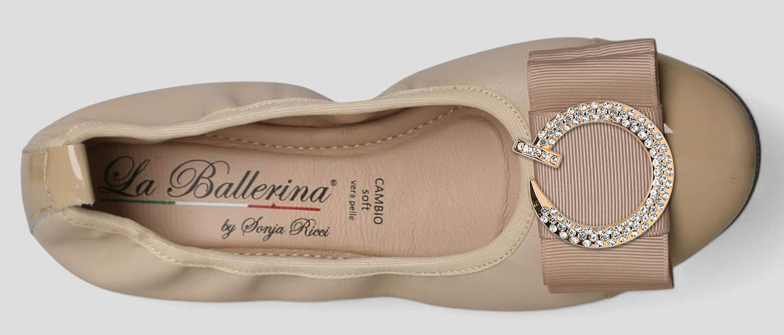 S78 💕LA BALLERINA CAMBIO LEDER BALLERINAS BEIGE - La Ballerina