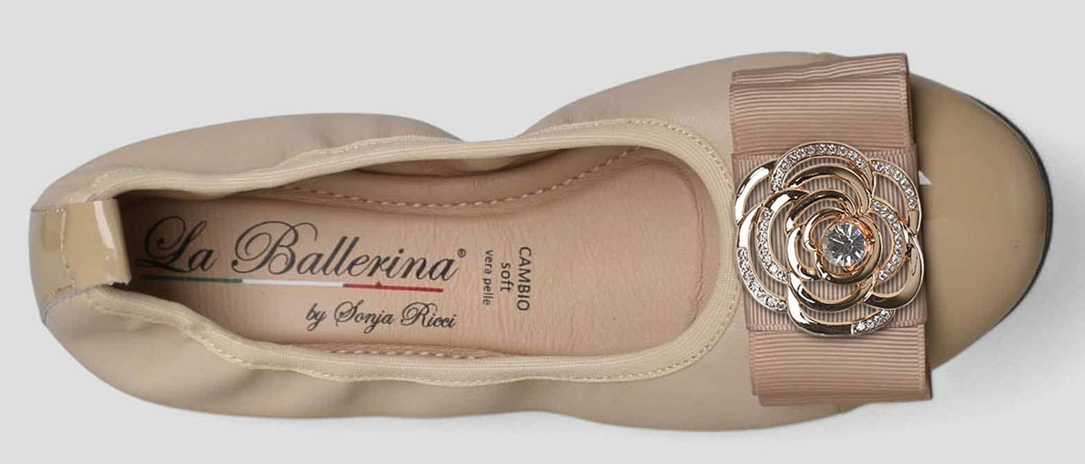 S78 💕LA BALLERINA CAMBIO LEDER BALLERINAS BEIGE - La Ballerina