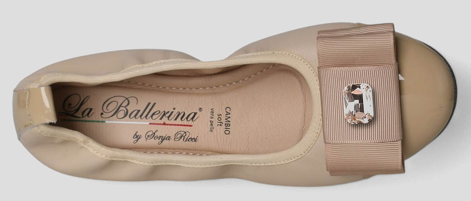 S78 💕LA BALLERINA CAMBIO LEDER BALLERINAS BEIGE - La Ballerina