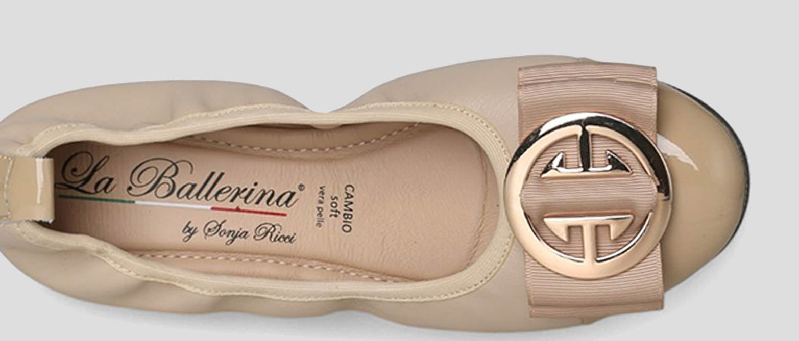 S78 💕LA BALLERINA CAMBIO LEDER BALLERINAS BEIGE - La Ballerina