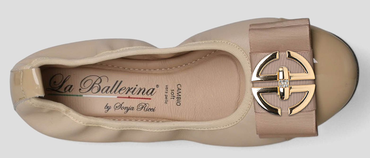S78 💕LA BALLERINA CAMBIO LEDER BALLERINAS BEIGE - La Ballerina