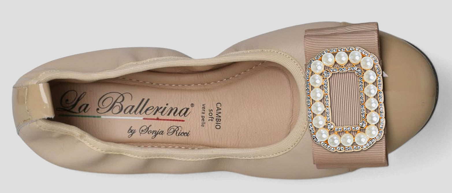 S78 💕LA BALLERINA CAMBIO LEDER BALLERINAS BEIGE - La Ballerina