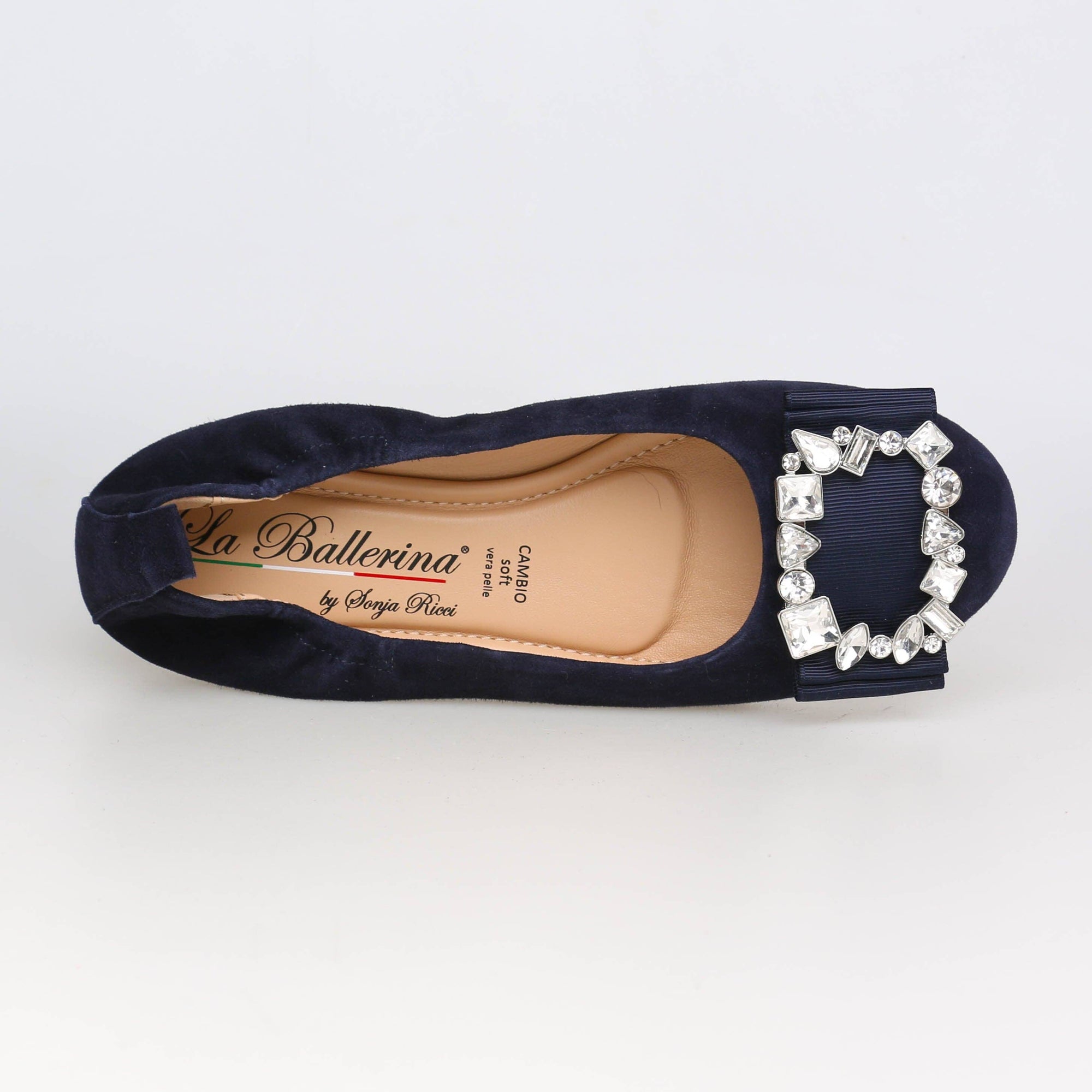 LA BALLERINA CAMBIO SOFT | VELOURSLEDER | BLU PETRA ARG. LINDA ARGENTO - La Ballerina