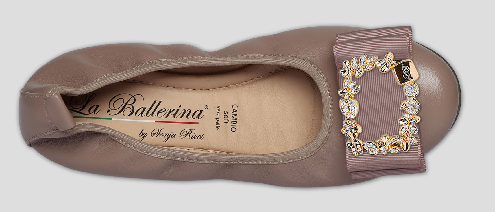 S55 💕 LA BALLERINA TOPFARBE LEDER-BALLERINAS MIT AUSTAUSCHBARER SCHNALLE - La Ballerina