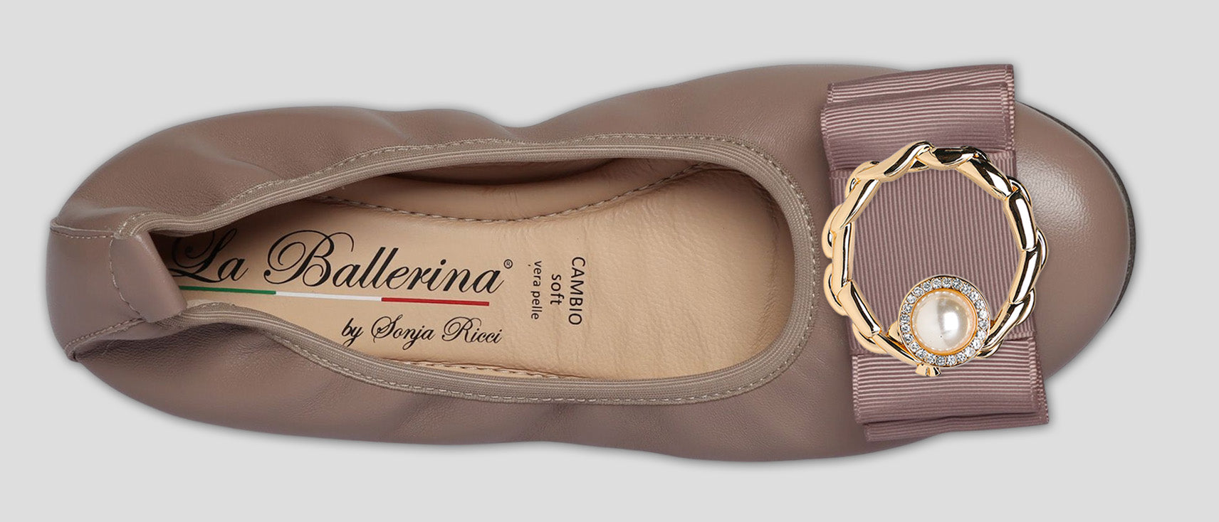 S55 💕 LA BALLERINA TOPFARBE LEDER-BALLERINAS MIT AUSTAUSCHBARER SCHNALLE - La Ballerina