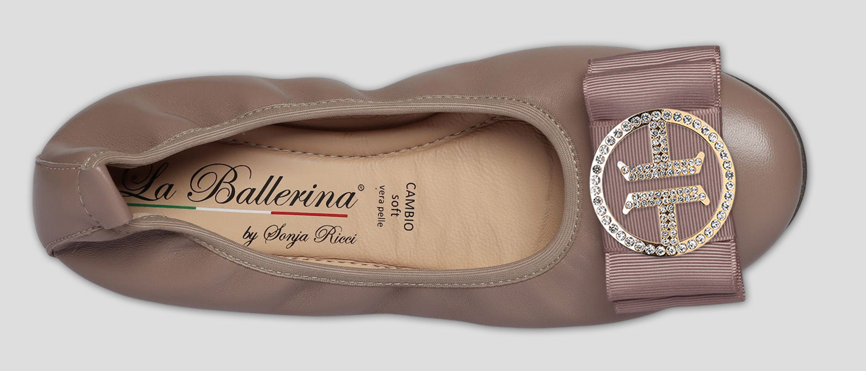 S55 💕 LA BALLERINA TOPFARBE LEDER-BALLERINAS MIT AUSTAUSCHBARER SCHNALLE - La Ballerina