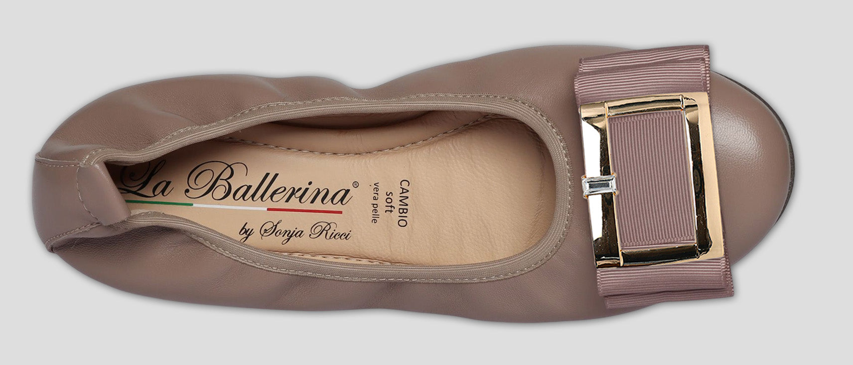 S55 💕 LA BALLERINA TOPFARBE LEDER-BALLERINAS MIT AUSTAUSCHBARER SCHNALLE - La Ballerina
