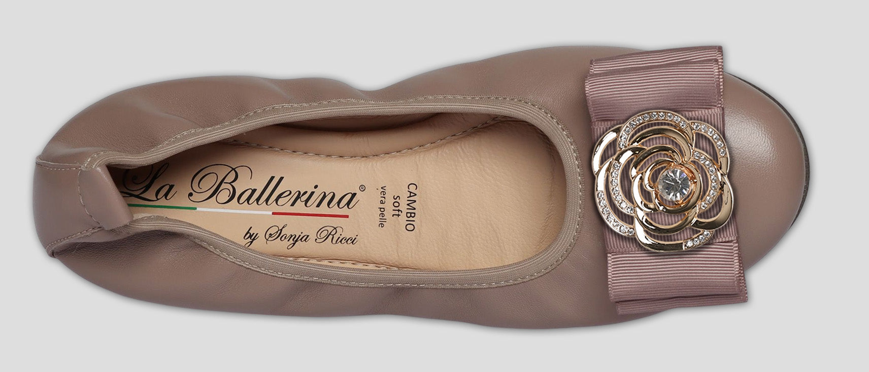 S55 💕 LA BALLERINA TOPFARBE LEDER-BALLERINAS MIT AUSTAUSCHBARER SCHNALLE - La Ballerina