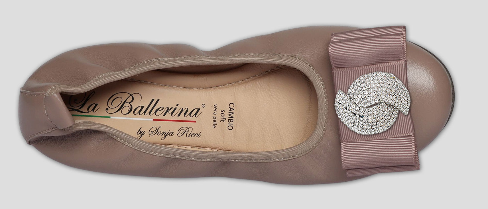 S55 💕 LA BALLERINA TOPFARBE LEDER-BALLERINAS MIT AUSTAUSCHBARER SCHNALLE - La Ballerina