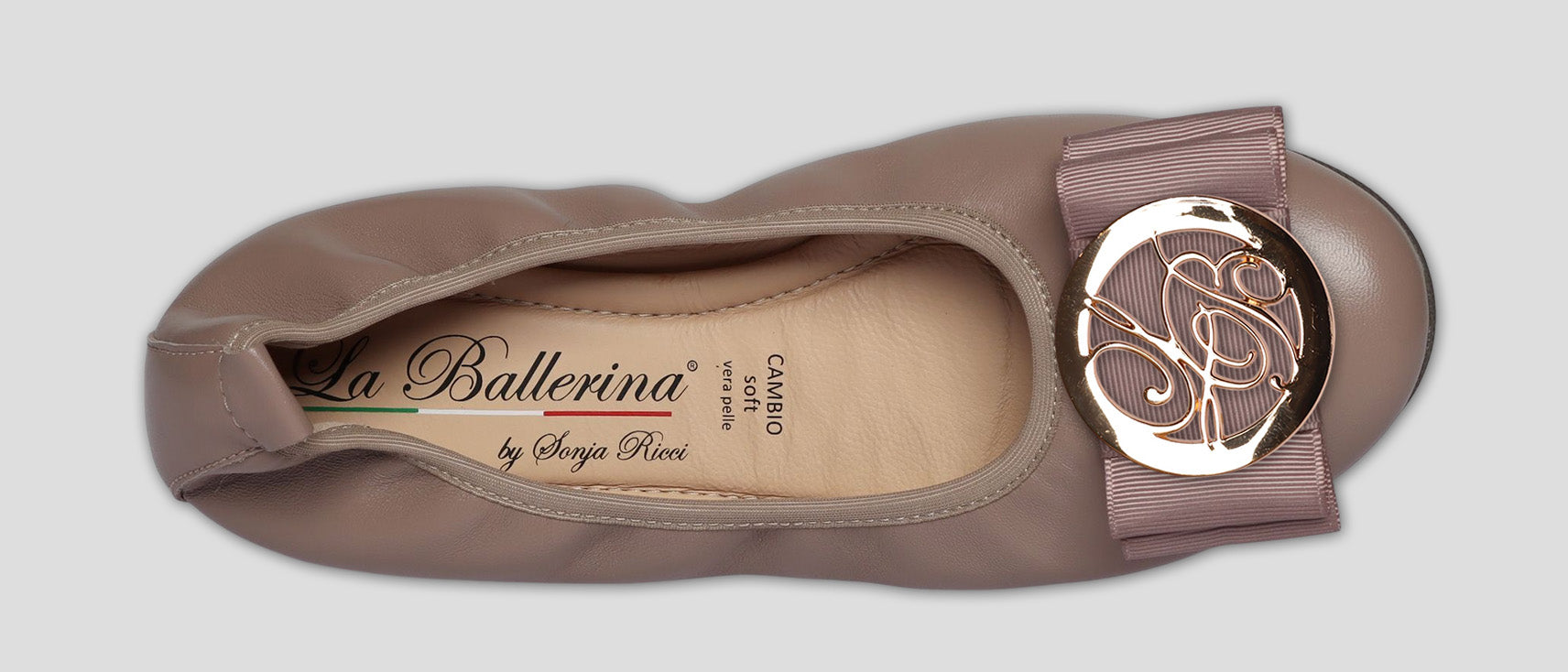 S55 💕 LA BALLERINA TOPFARBE LEDER-BALLERINAS MIT AUSTAUSCHBARER SCHNALLE - La Ballerina