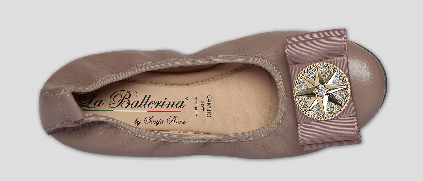 S55 💕 LA BALLERINA TOPFARBE LEDER-BALLERINAS MIT AUSTAUSCHBARER SCHNALLE - La Ballerina