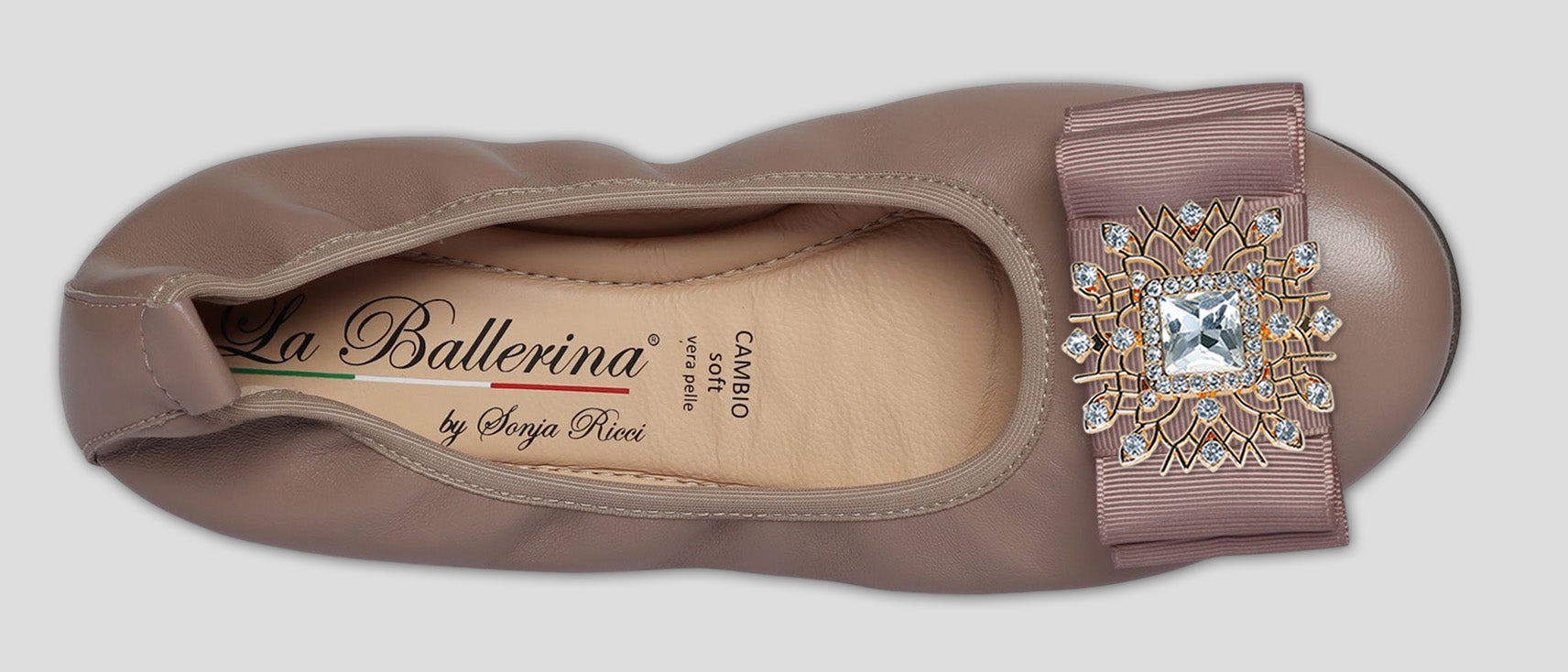 S55 💕 LA BALLERINA TOPFARBE LEDER-BALLERINAS MIT AUSTAUSCHBARER SCHNALLE - La Ballerina
