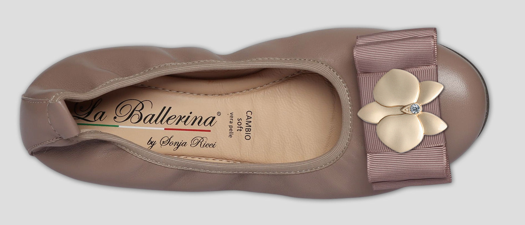 S55 💕 LA BALLERINA TOPFARBE LEDER-BALLERINAS MIT AUSTAUSCHBARER SCHNALLE - La Ballerina