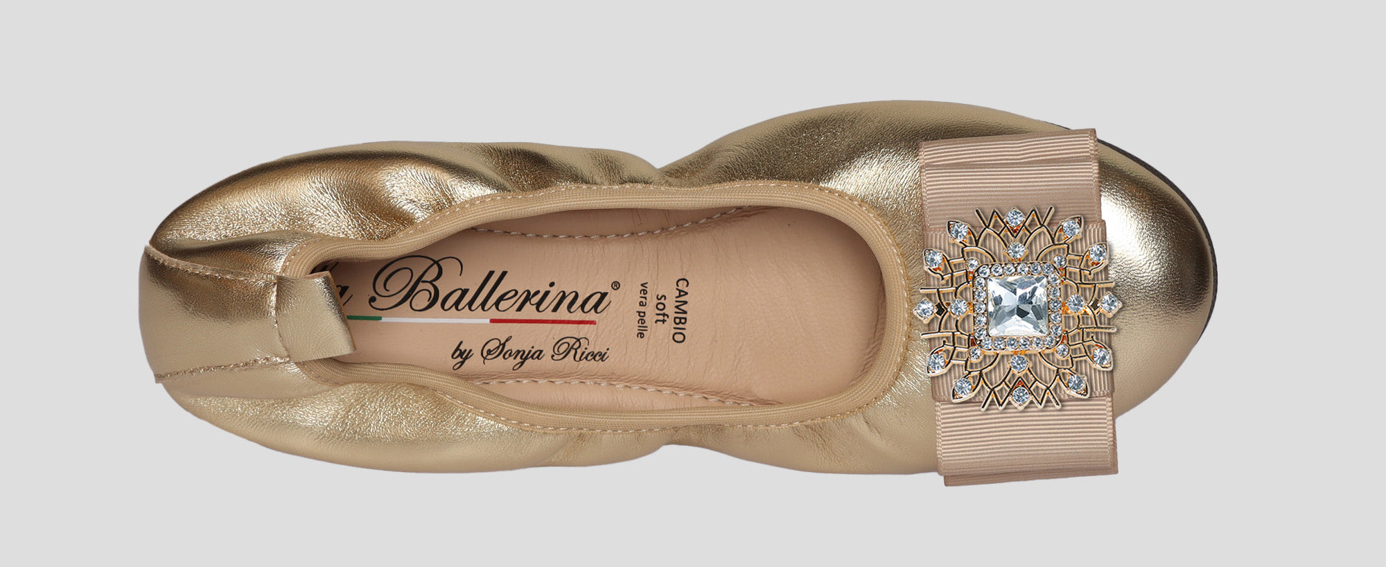 S34 💕 LA BALLERINA CAMBIO METALLIC LEDER GOLD - La Ballerina