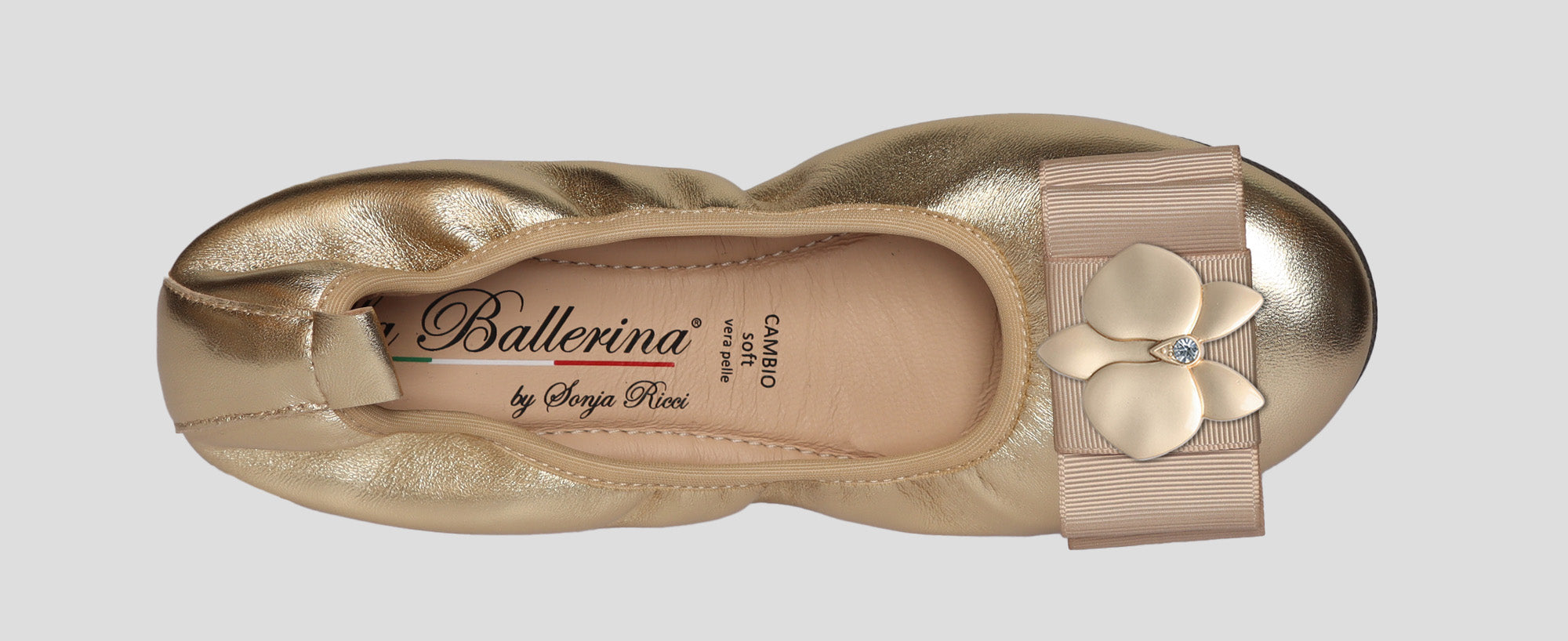 S34 💕 LA BALLERINA CAMBIO METALLIC LEDER GOLD - La Ballerina