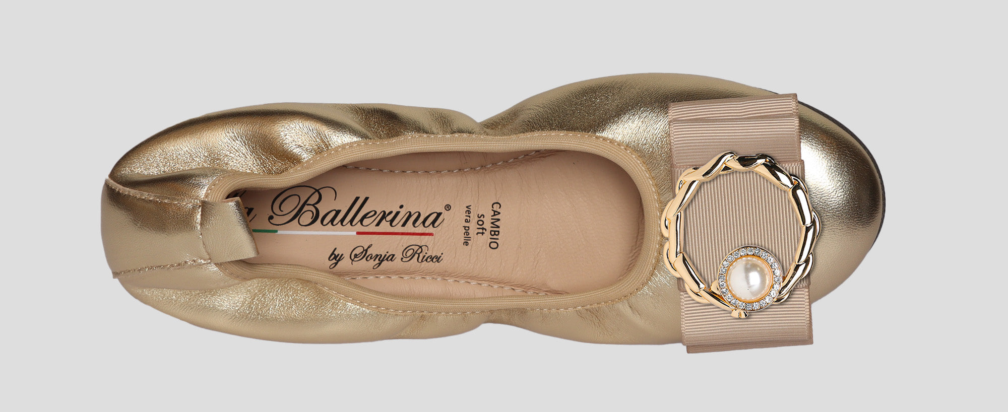 S34 💕 LA BALLERINA CAMBIO METALLIC LEDER GOLD - La Ballerina