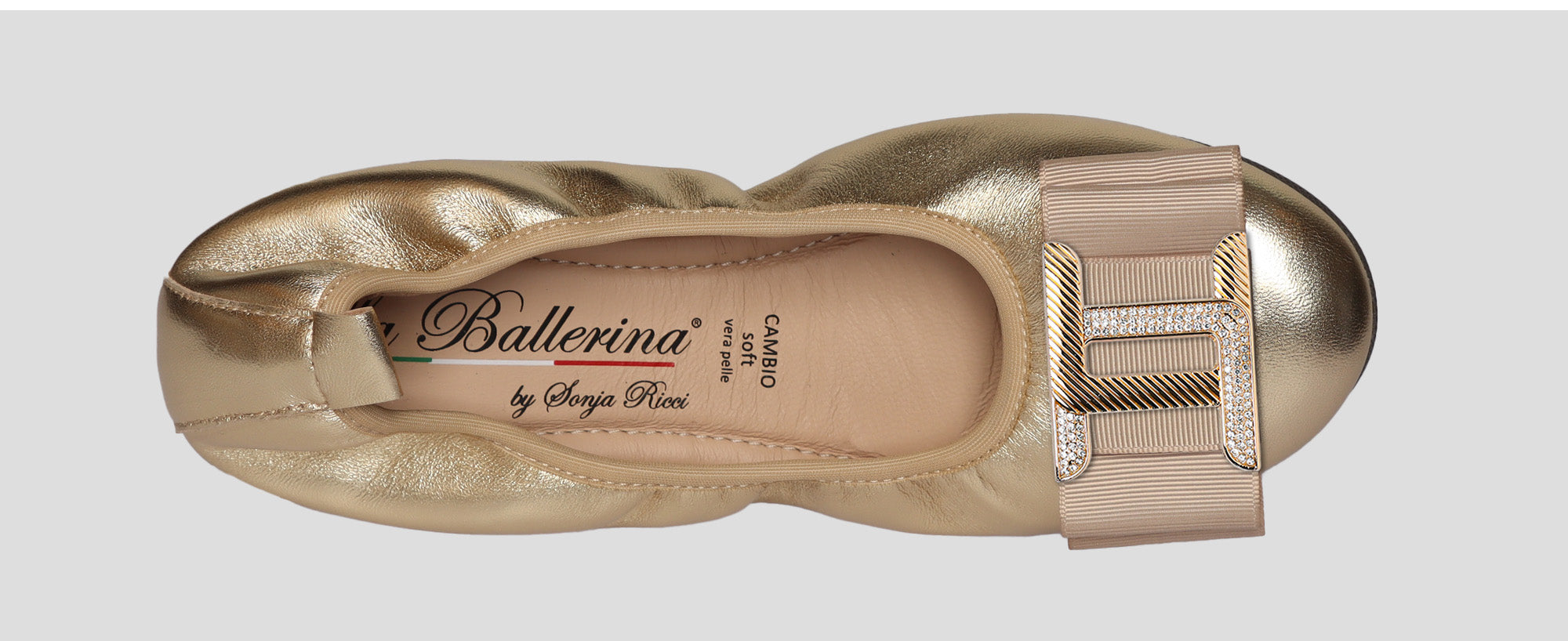 S34 💕 LA BALLERINA CAMBIO METALLIC LEDER GOLD - La Ballerina