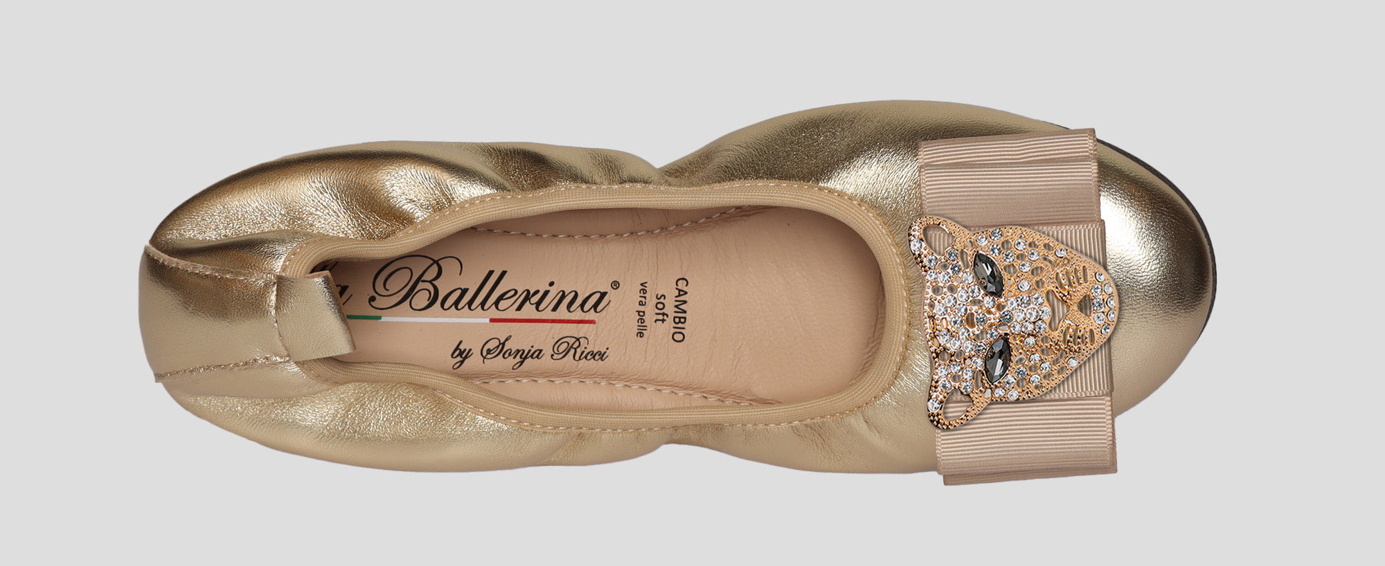 S34 💕 LA BALLERINA CAMBIO METALLIC LEDER GOLD - La Ballerina