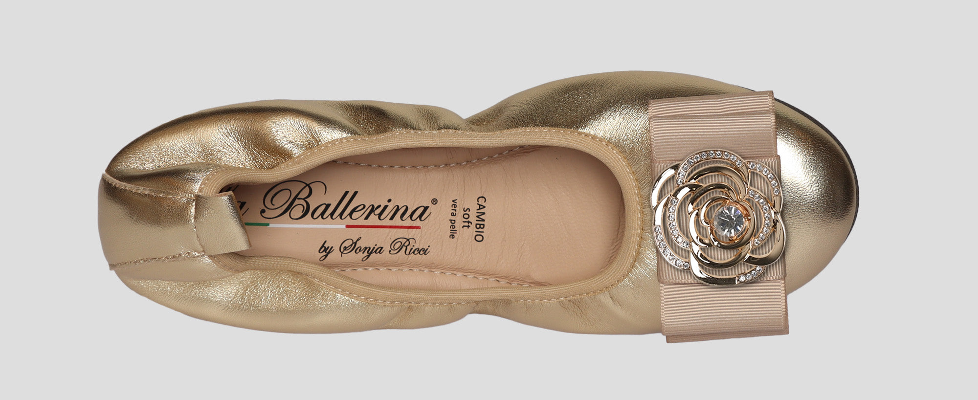 S34 💕 LA BALLERINA CAMBIO METALLIC LEDER GOLD - La Ballerina