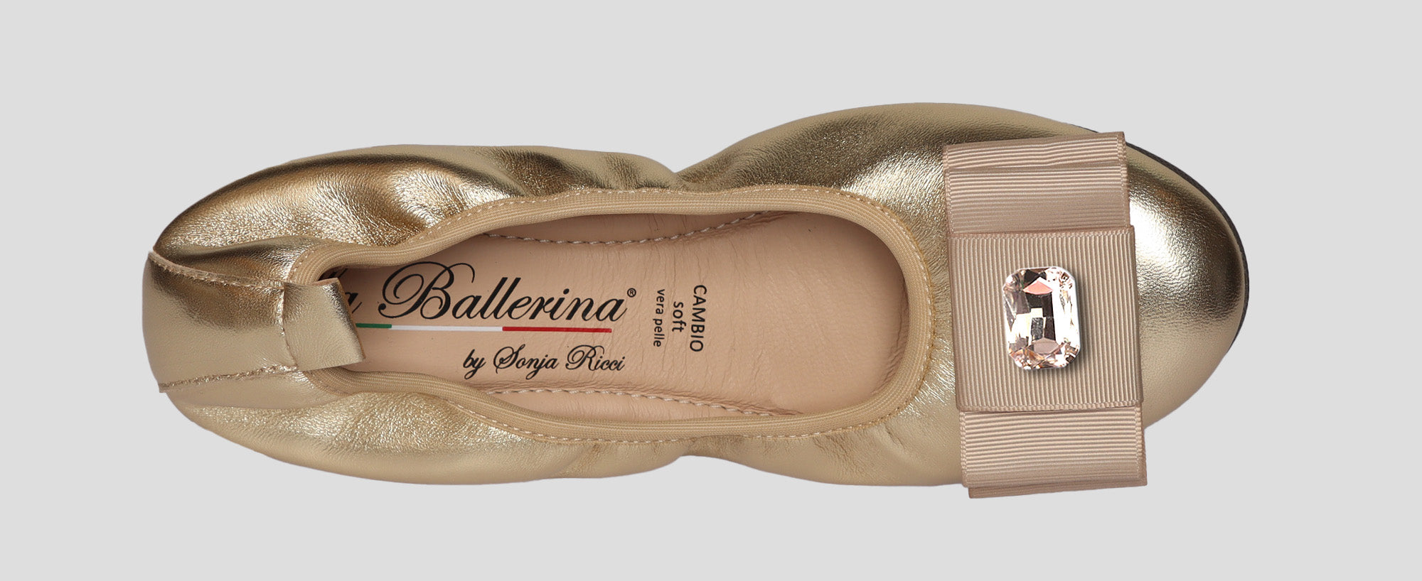 S34 💕 LA BALLERINA CAMBIO METALLIC LEDER GOLD - La Ballerina