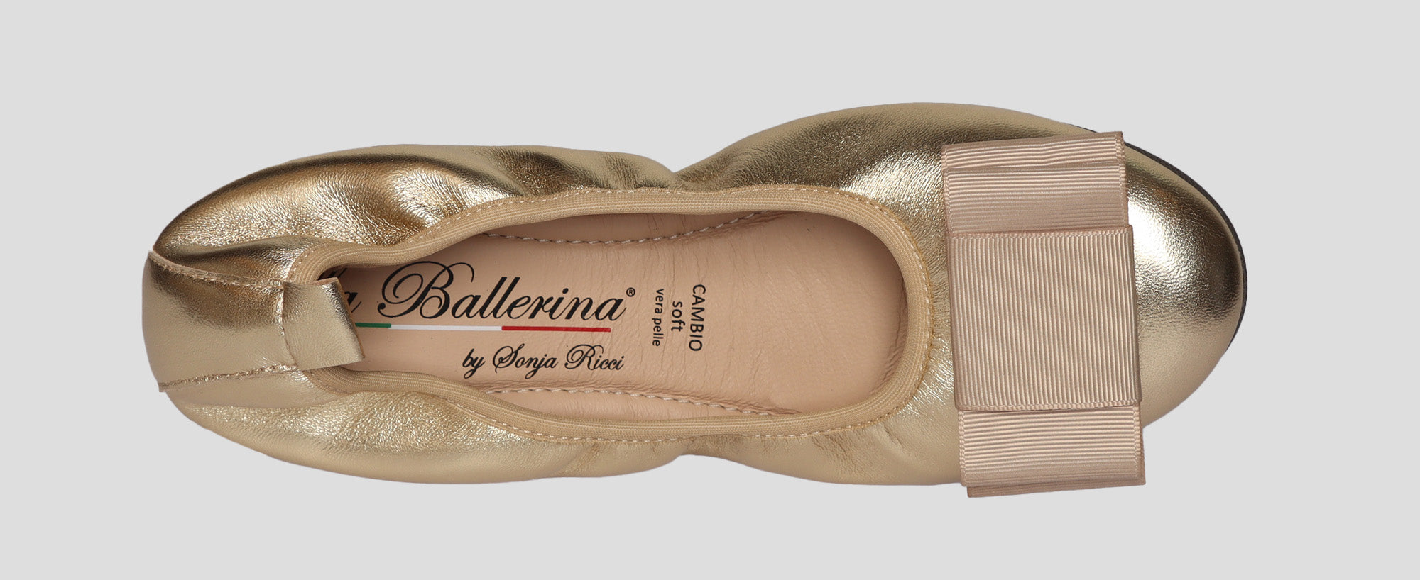 S34 💕 LA BALLERINA CAMBIO METALLIC LEDER GOLD - La Ballerina