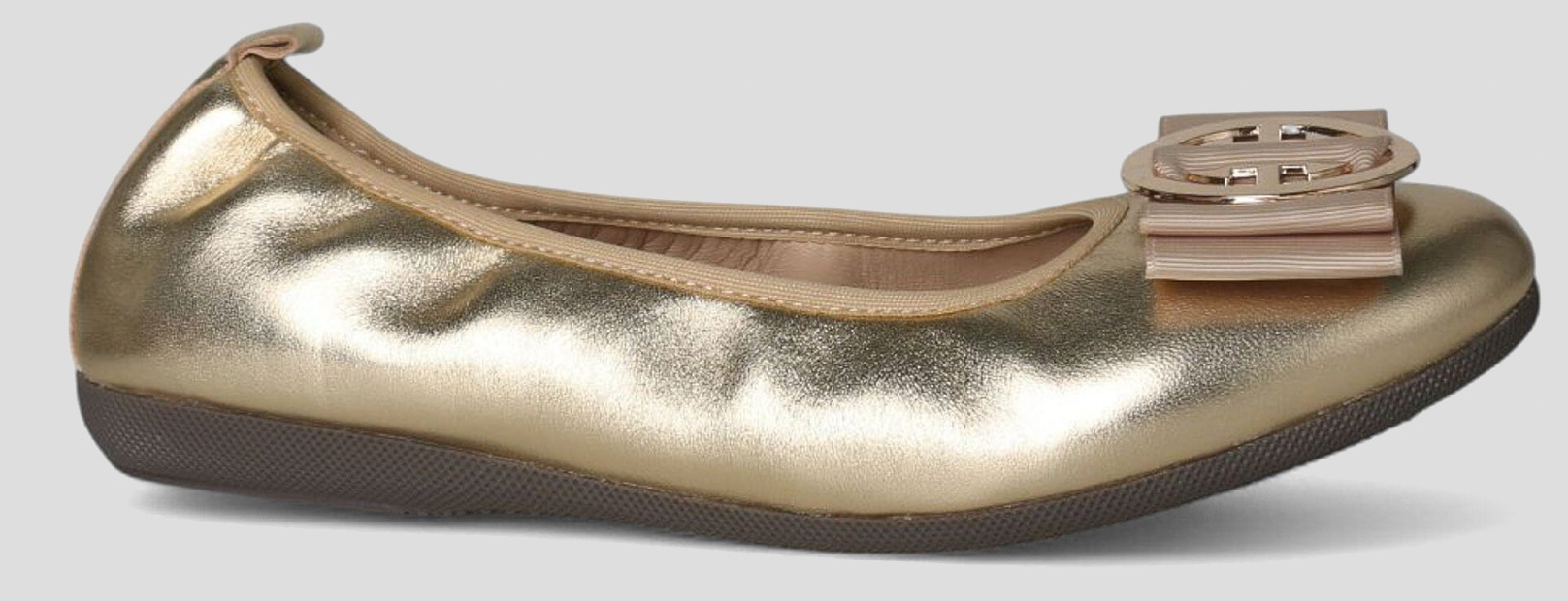 La Ballerina by Sonja Ricci – Goldfarbene Ballerinas mit fester Schnalle (F3)