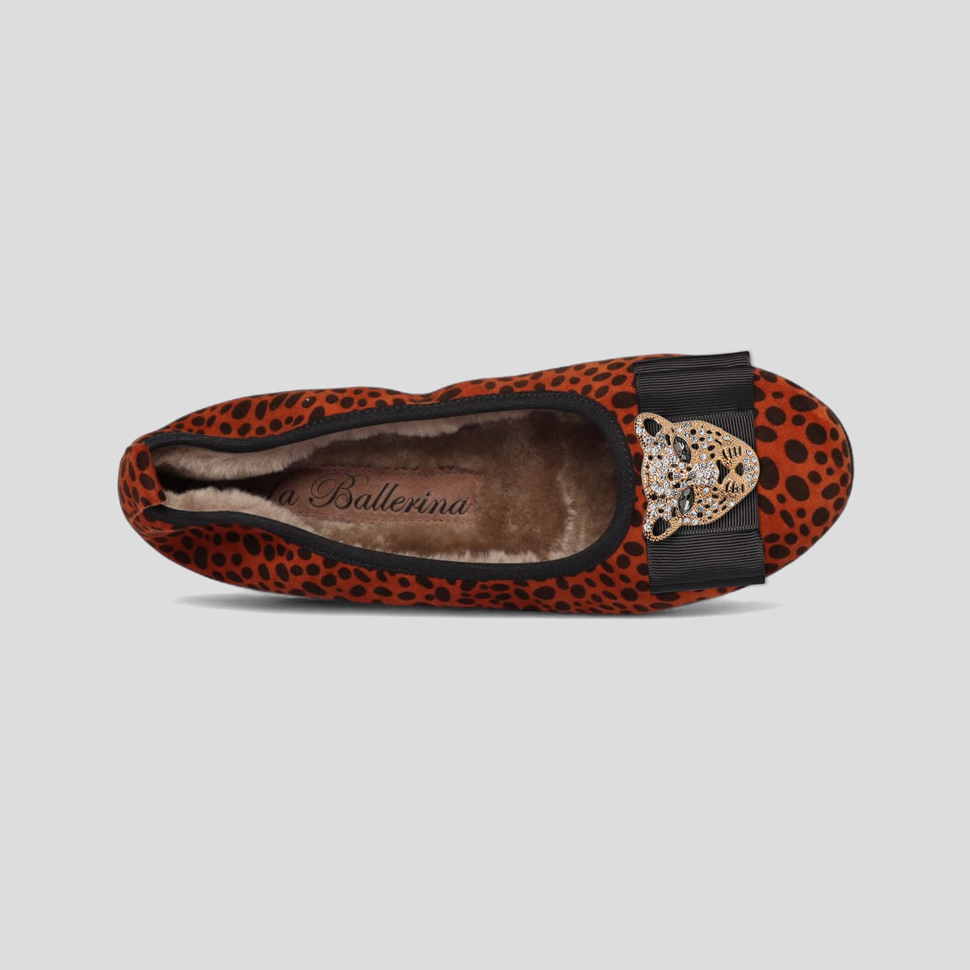 08W💕La Ballerina NO - CAMBIO Warmgefüttert Leopard Print - La Ballerina
