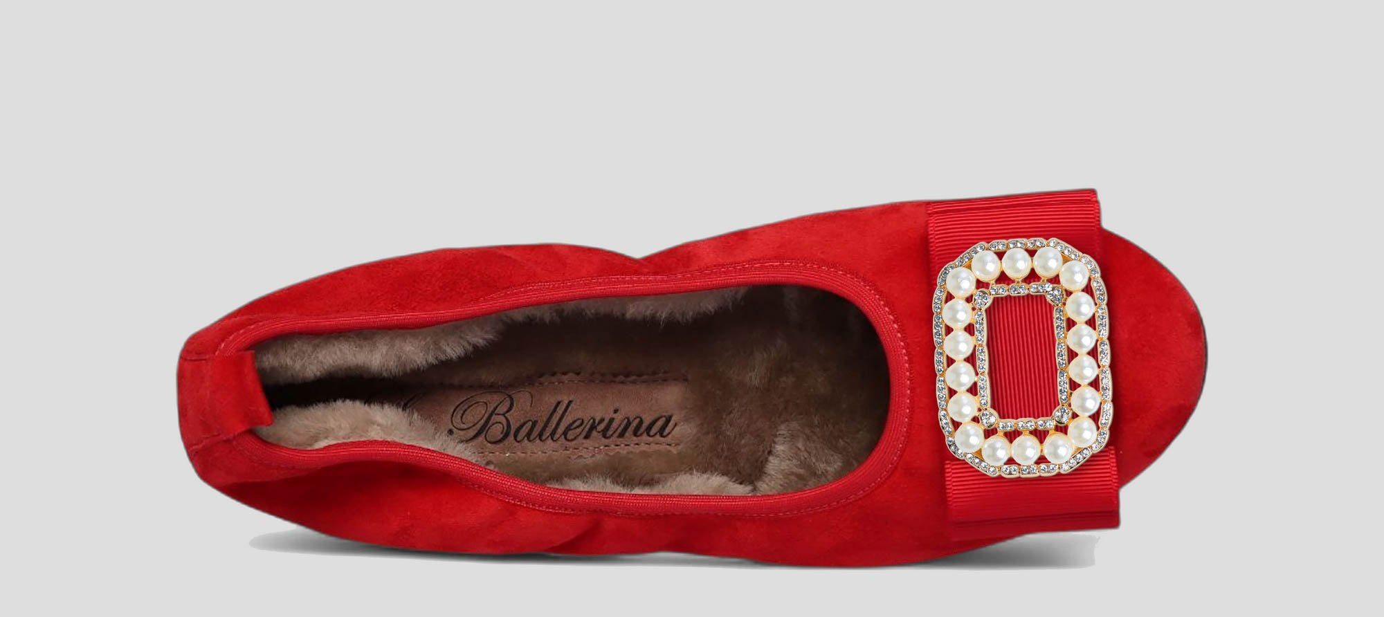 04W💕La Ballerina CAMBIO Warmgefüttert Veloursleder rot - La Ballerina