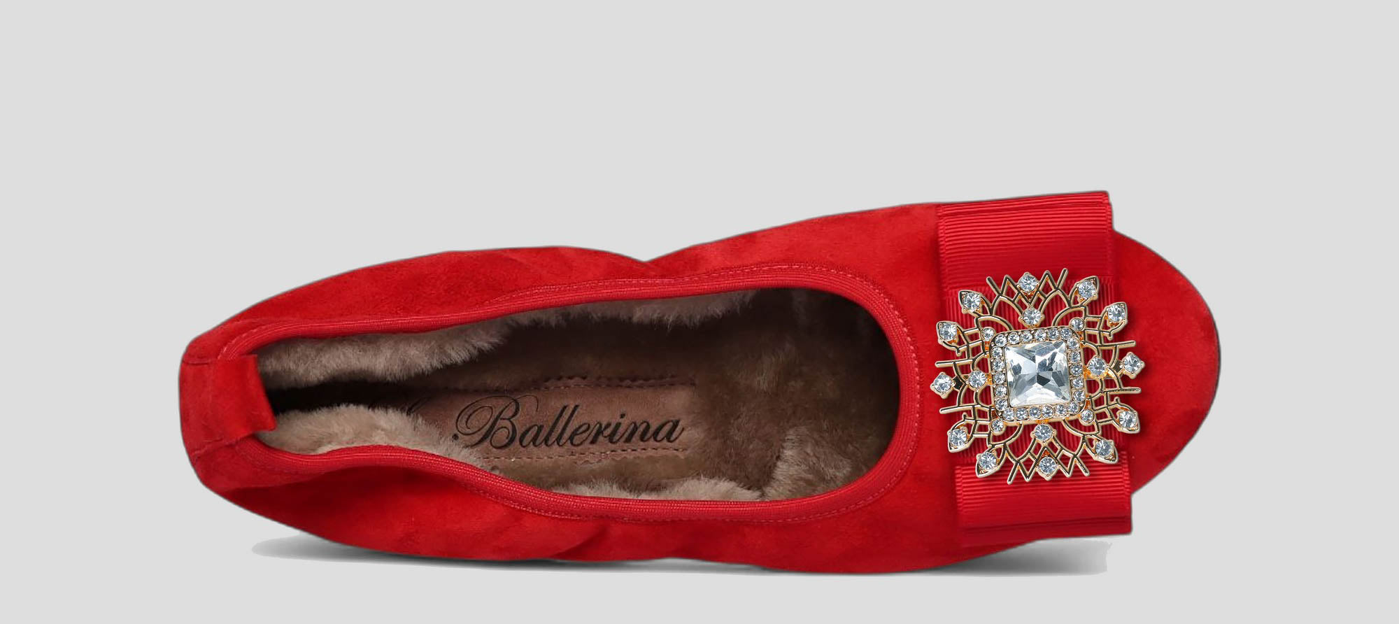 04W💕La Ballerina CAMBIO Warmgefüttert Veloursleder rot - La Ballerina