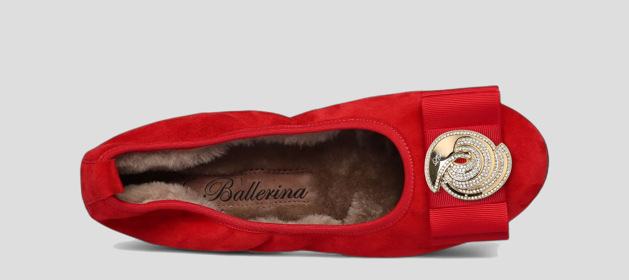 04W💕La Ballerina CAMBIO Warmgefüttert Veloursleder rot - La Ballerina