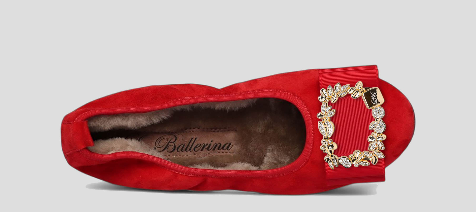 04W💕La Ballerina CAMBIO Warmgefüttert Veloursleder rot - La Ballerina