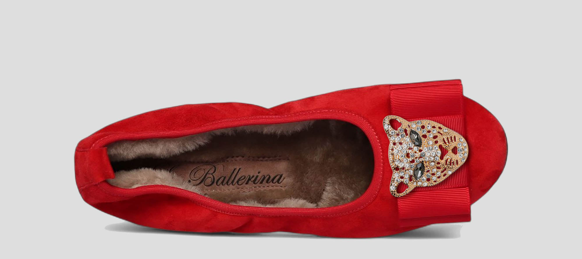 04W💕La Ballerina CAMBIO Warmgefüttert Veloursleder rot - La Ballerina