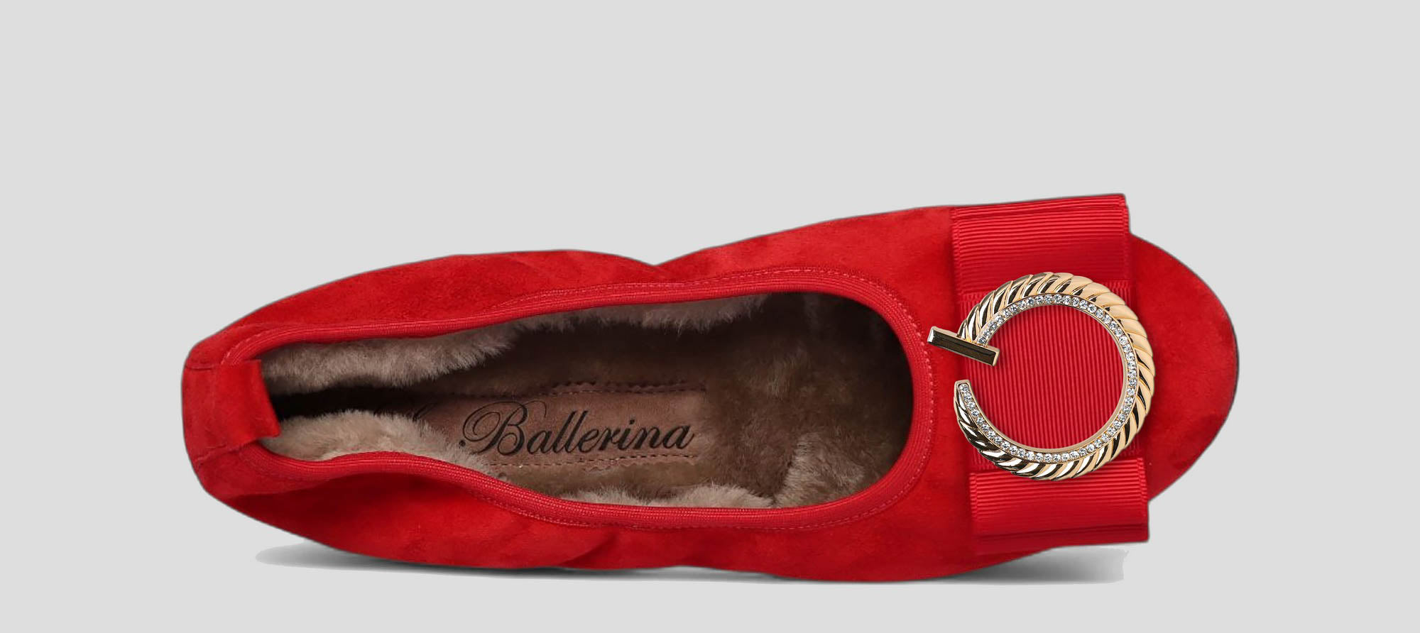 04W💕La Ballerina CAMBIO Warmgefüttert Veloursleder rot - La Ballerina